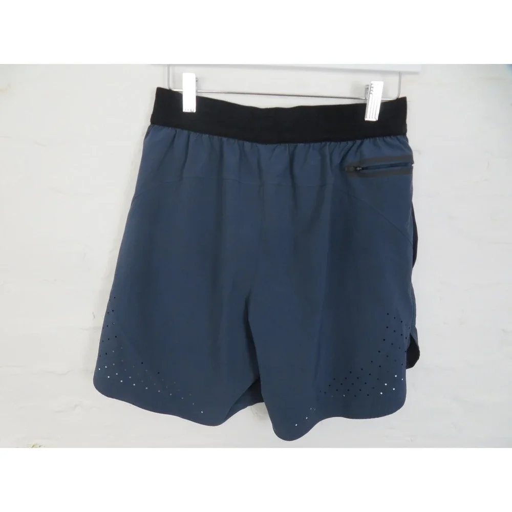 Under Armour Shorts Mens Medium Blue Running Perforated Zip Pocket Athletic